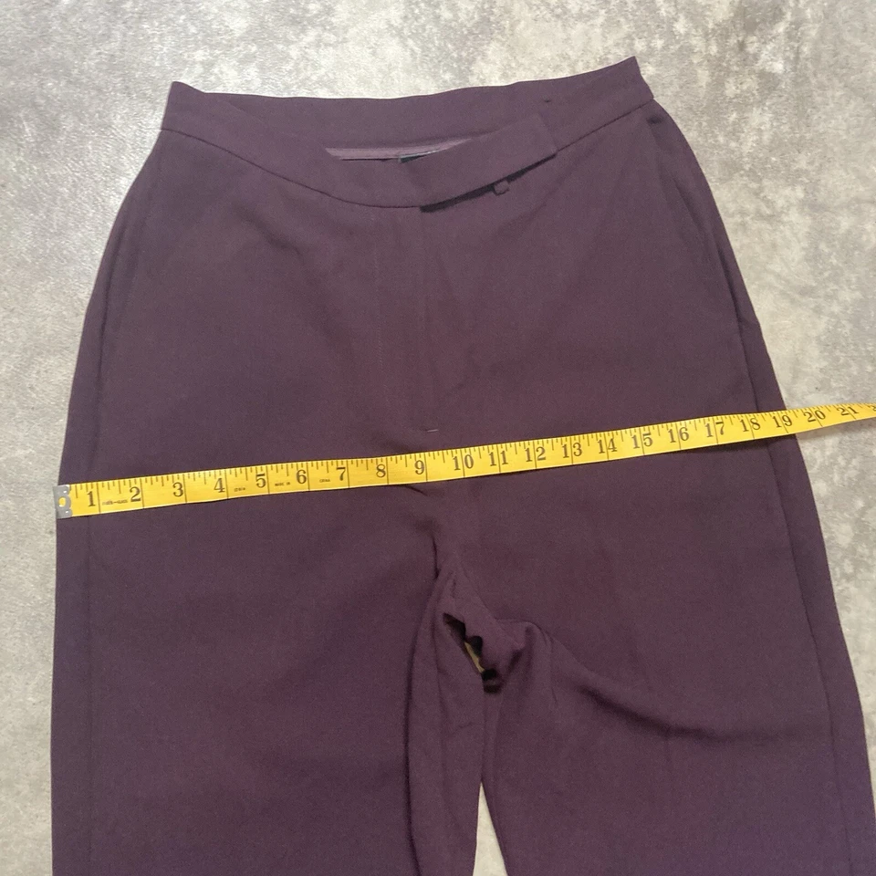 New York Co Pants Womens 4 Tall Purple High Rise Trousers Office Wide Leg - Image 4 of 4