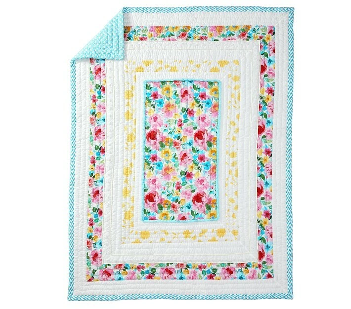 Juego de sábanas falsas Pottery Barn Kids Tracy Reese Hope Flowers concéntricas con doble edredón Foto 3 de 4