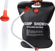 Solar Shower Bag 5 Gallons/20L Camping Shower Bag, Portable Shower Bag with Remo