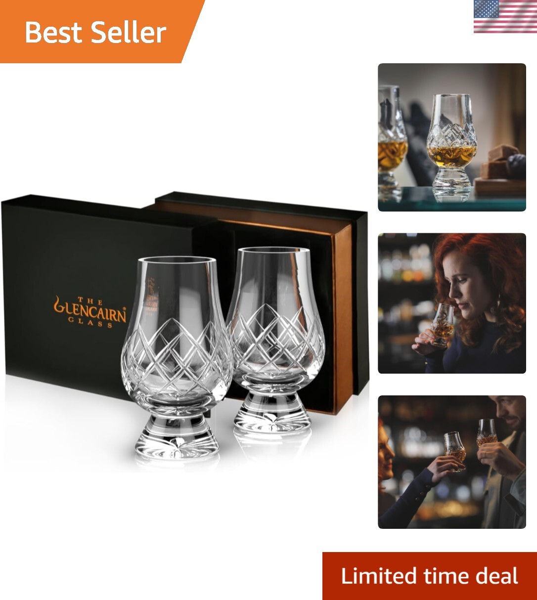 Cut Premium Whiskey Glass, Gift Set of 2