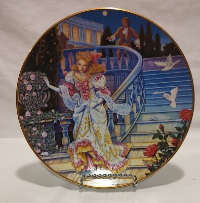 Cinderella Gold Rimmed Collectable Limited Edition Plate by Michael W Adams -EUC