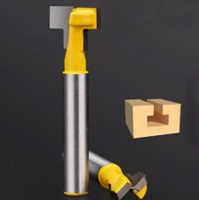 T Slot Cutter 1/4" 1/2" Shank Carbide Router Bit Wood Lock Key Hole Milling Bit