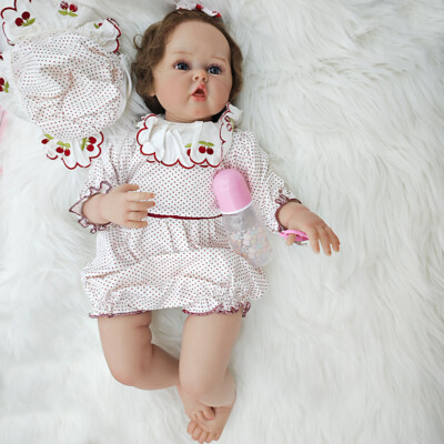 24 Inch Reborn Toddler Girl Doll Soft Vinyl Cuddly Body 3D Skin W/ Visible Veins