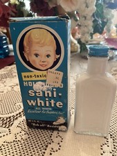 Vtg Hollywood Sani-white Shoe Polish Bottle with Box