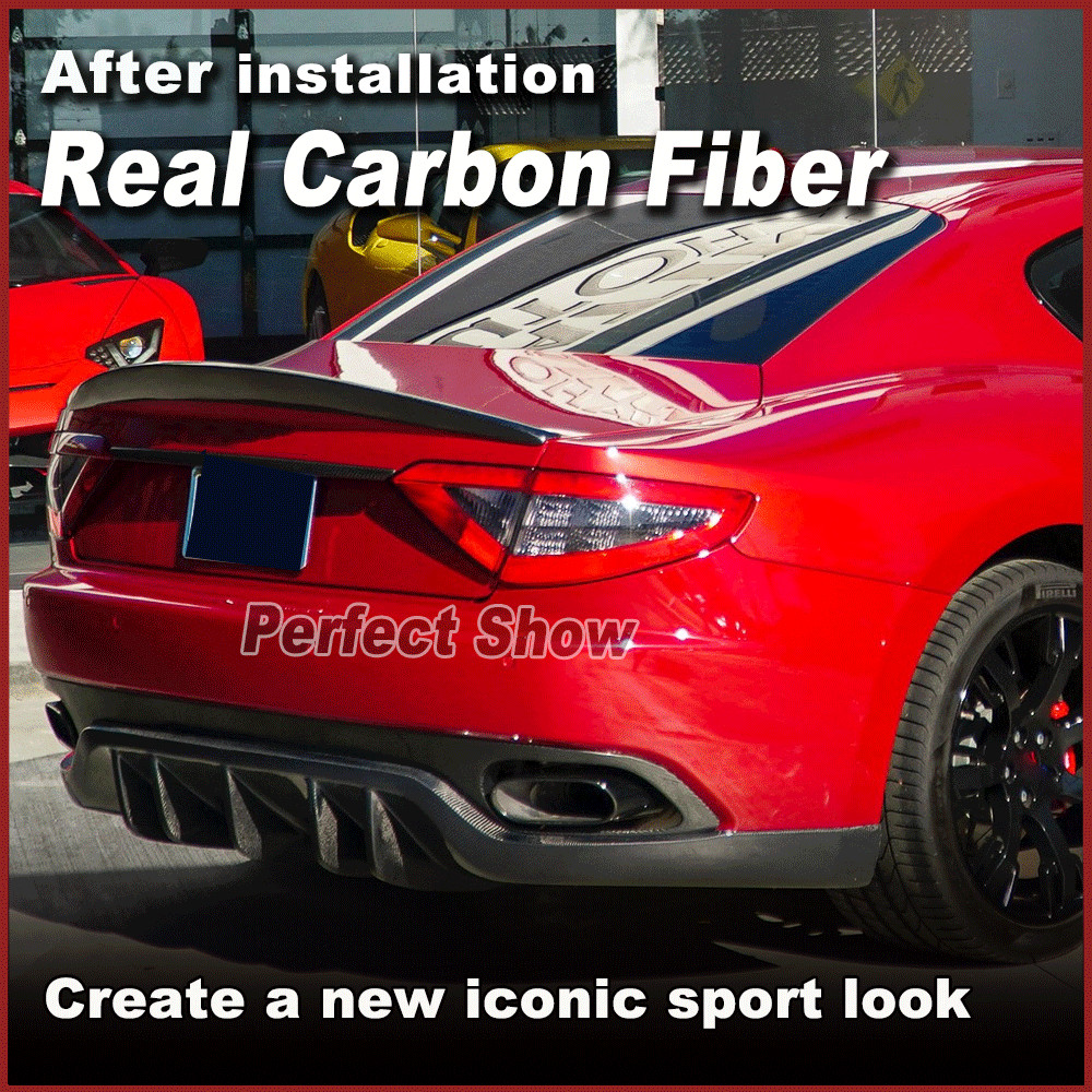 Fit for Maserati GranTurismo Coupe 2012-14 REAl Carbon Rear Trunk Spoiler Wing