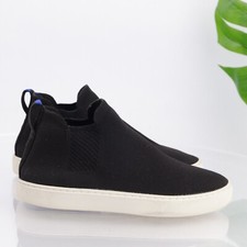 Rothys The Chelsea Shoe Women's Size 8 Black Knit Pull On Sneaker Shoe Hi Top