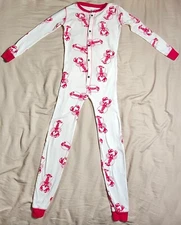Lazy One Kids Romper Knit Size 8 White Red Scorpian Print 100% Cotton