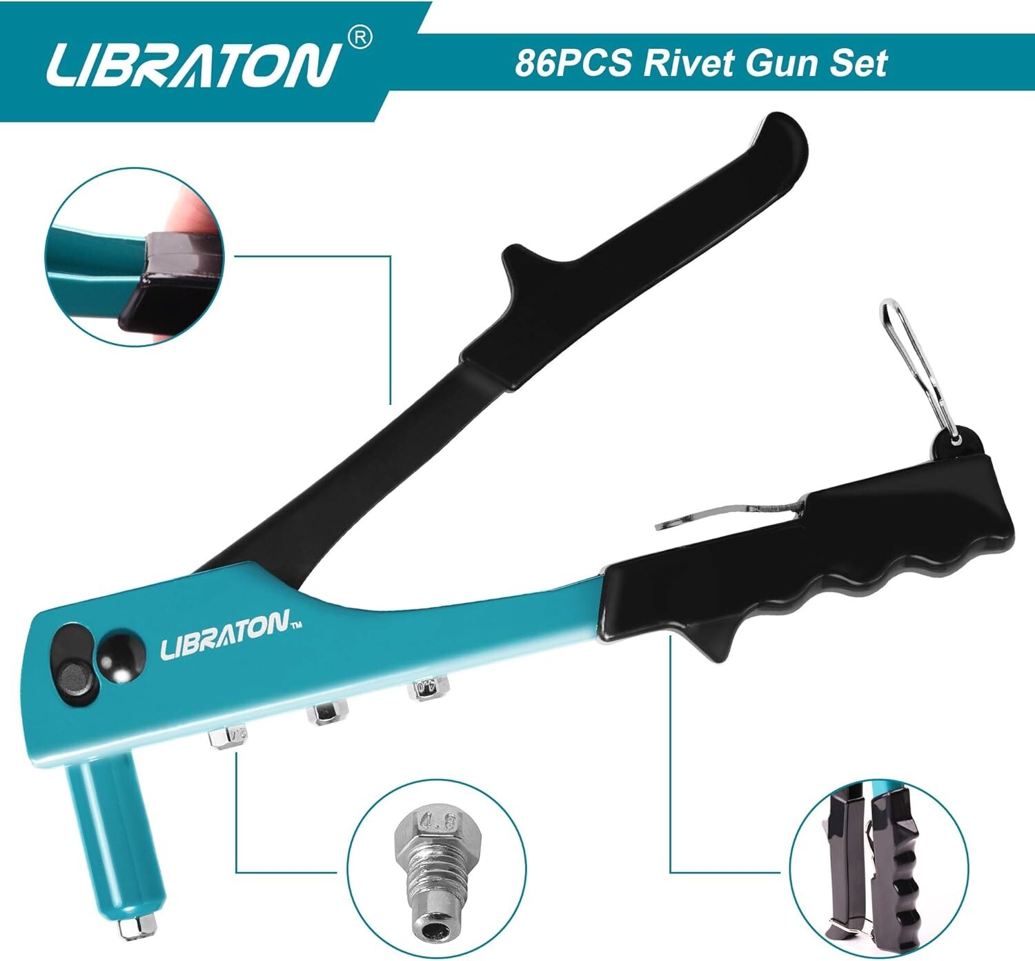 Riveteuse manuelle pince à riveter ensemble interchangeable alu acier - 3