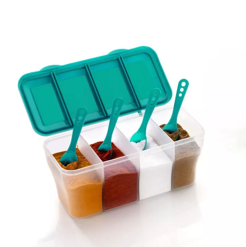 Multipurpose Plastic 4 In 1 Masala Box for Kitchen 1800 Ml with 4
