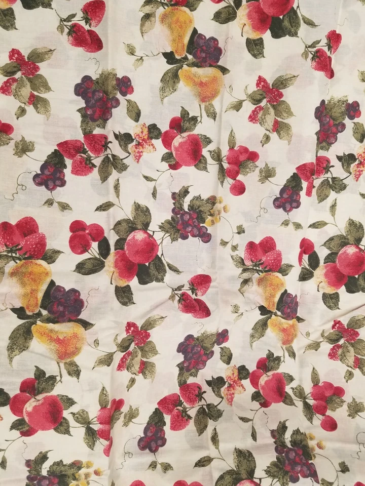 Garden Fruit Multi Color Tier Curtain Pair 58x36 Grapes Apples Strawberries Cafe - Image 3 of 4