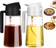 16oz/470ml Glass Olive Oil Sprayer Cooking 2in1 Olive Oil Dispenser for Kitchen