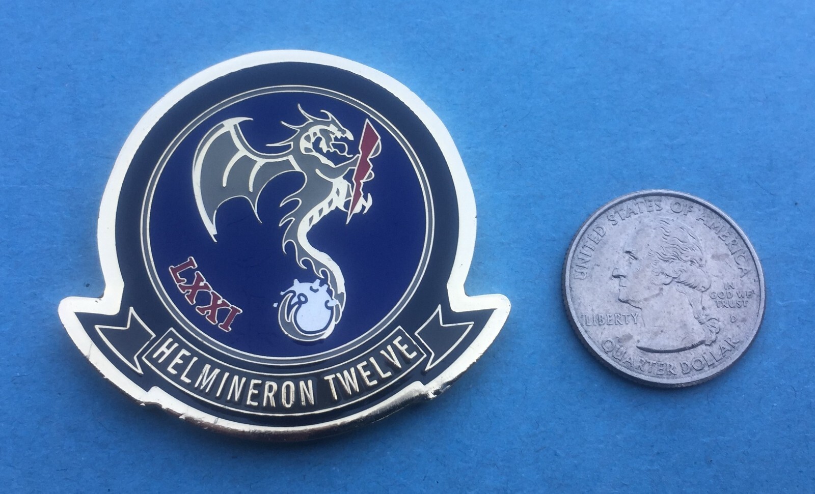 US NAVY CHALLENGE COIN - HELICOPTER MINE COUNTERMEASURES SQUADRON 12 (HM-12) CPO