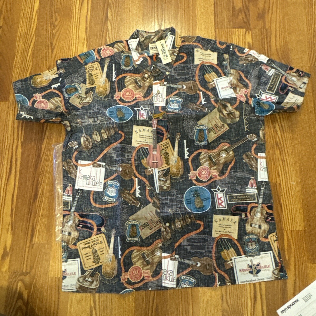 Reyn Spooner Kamaka Shirt Mens Button Up Ukulele Hawaiian