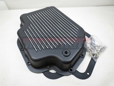 Chevy Gm Pontiac Turbo Th400 Black Aluminum Finned Transmission Pan Stock Hotrod