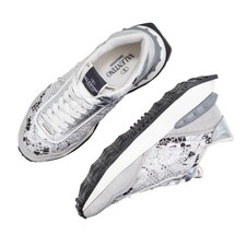 Valentino Garavani Lace Runner Sneakers Silver White V Logo Trainers EU 37 US 7