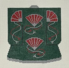 Kimono Fan Design Needlepoint Canvas Handpainted CC