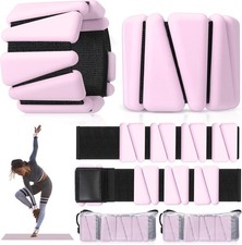 Wrist Weights Women Set of 4  4 Lbs  Adjustable Silicone Ankle Weight Bracelet