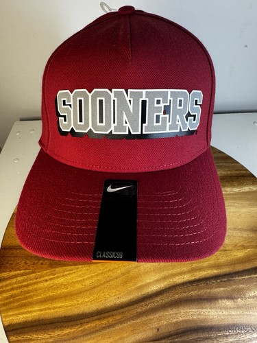 Nike Oklahoma Sooners Verbiage Swoosh Flex DNA Navy Classic 99 Hat - Picture 1 of 9
