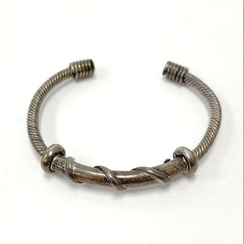 Sterling Silver Modernist Twist Design Cuff Bracelet, 33.00g