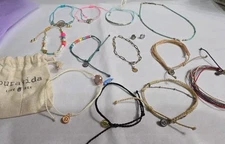 Pura Vida Lot of 7 Brand Bracelets Multi-Strand PV Earrings + Others + Necklace