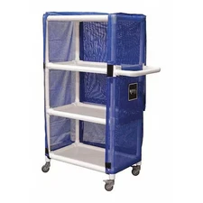 Royal Basket Trucks G32-Bbx-L3a-3Uln Pvc Linen Cart, Blue, 450 Lb.
