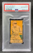 1919 21 W514 TRIS SPEAKER Cleveland Indians HOF Hand Cut #102 Authentic PSA