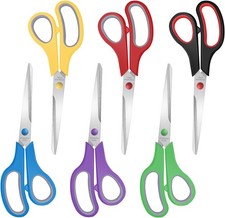 Scissors Set of 6-Pack Scissors All Purpose Comfort-Grip Handles Sharp Scissor