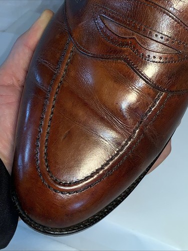To Boot New York Camel Dark Brown Leather Loafer US 11 Men's Made Italy England - Picture 22 of 24