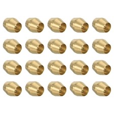 PATIKIL 1/8" ID Compression Sleeve Ferrules, 20 Pack Brass 1/8 Inch, Copper