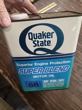 VINTAGE ADVERTISING QUAKER State Super Blend MOTOR OIL 1 GALLON CAN VERY RARE