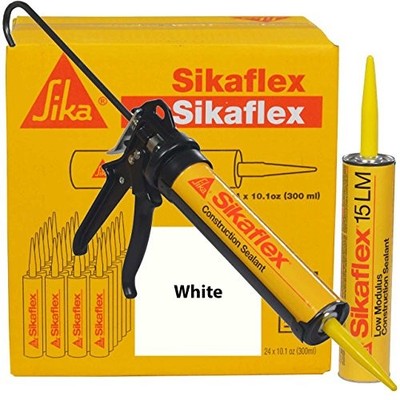 Sikaflex 15LM White, 10.1oz Sealant with AWF PRO Gloves & Caulk Gun, Case of 12