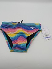 Speedo Boys Youth Size 26 Vibe Collection Brief Endurance Swim Suit Multicolor