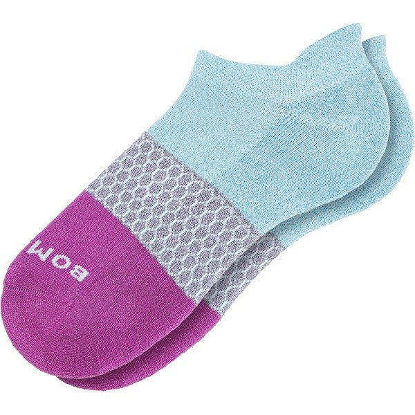 Bombas Marls Border Ankle Socks , Aqua , Size : Medium