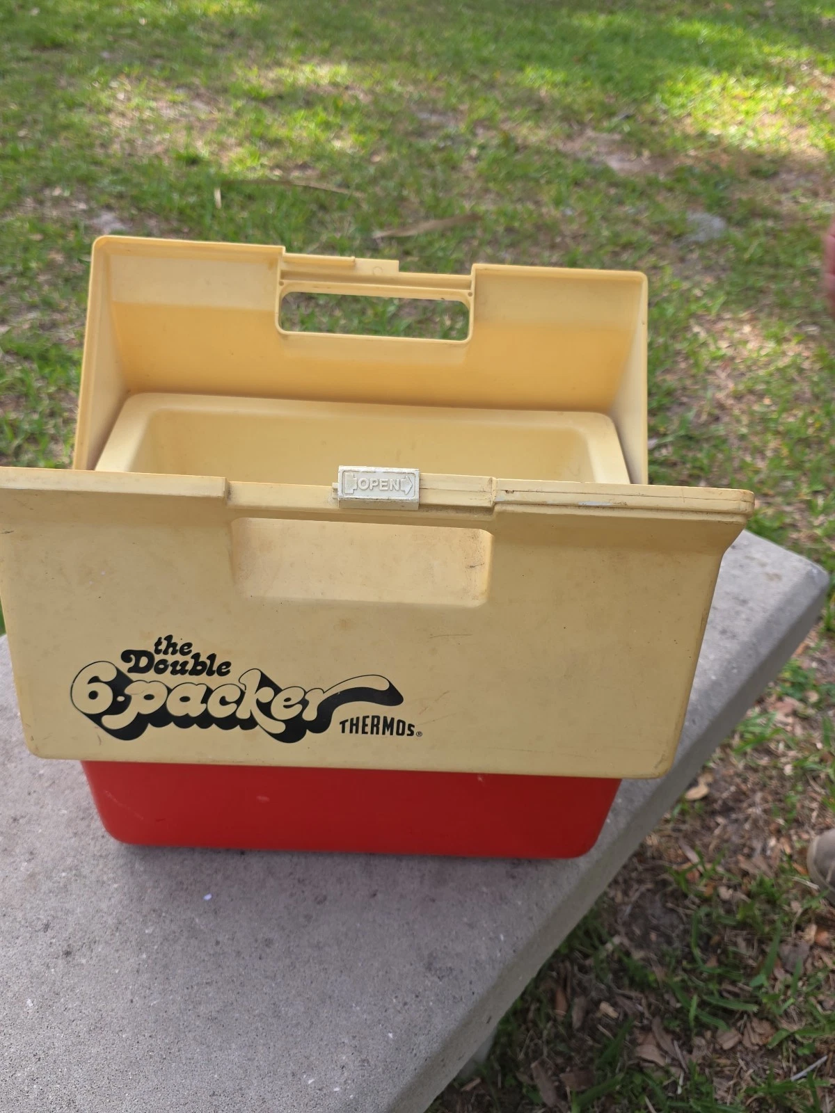 VINTAGE Double 6 Packer Thermos Cooler 12 quart Model No. 7714 Red RARE RETRO