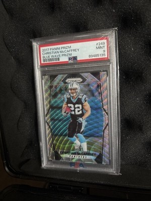2017 Panini Prizm - Rookies Christian McCaffrey #249 Blue Wave Prizm /149 (RC)