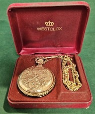 Westclox Pocket Watch With Chain and Original Presentation Box