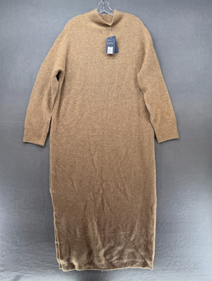 Universal Thread Sweater Dress Womens 2XL Tan Knit Long Sleeve High Neck NWT