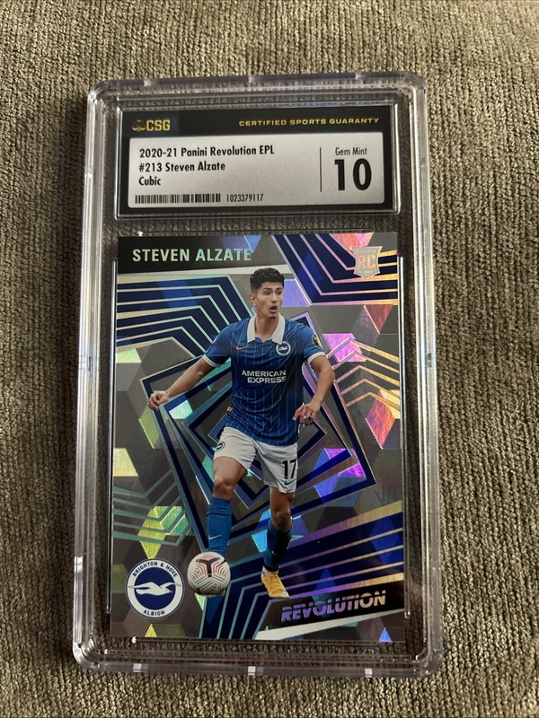2020-21 Panini Revolution EPL Steven Alzate RC #213 Cubic 13/25