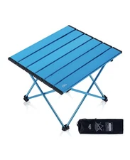 iClimb Ultralight Compact Camping Folding Table with Carry Bag Blue - S