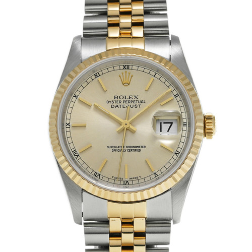 ROLEX Datejust 16233 Silver Case Size 36 x 36 mm Men's Used Watch #548312