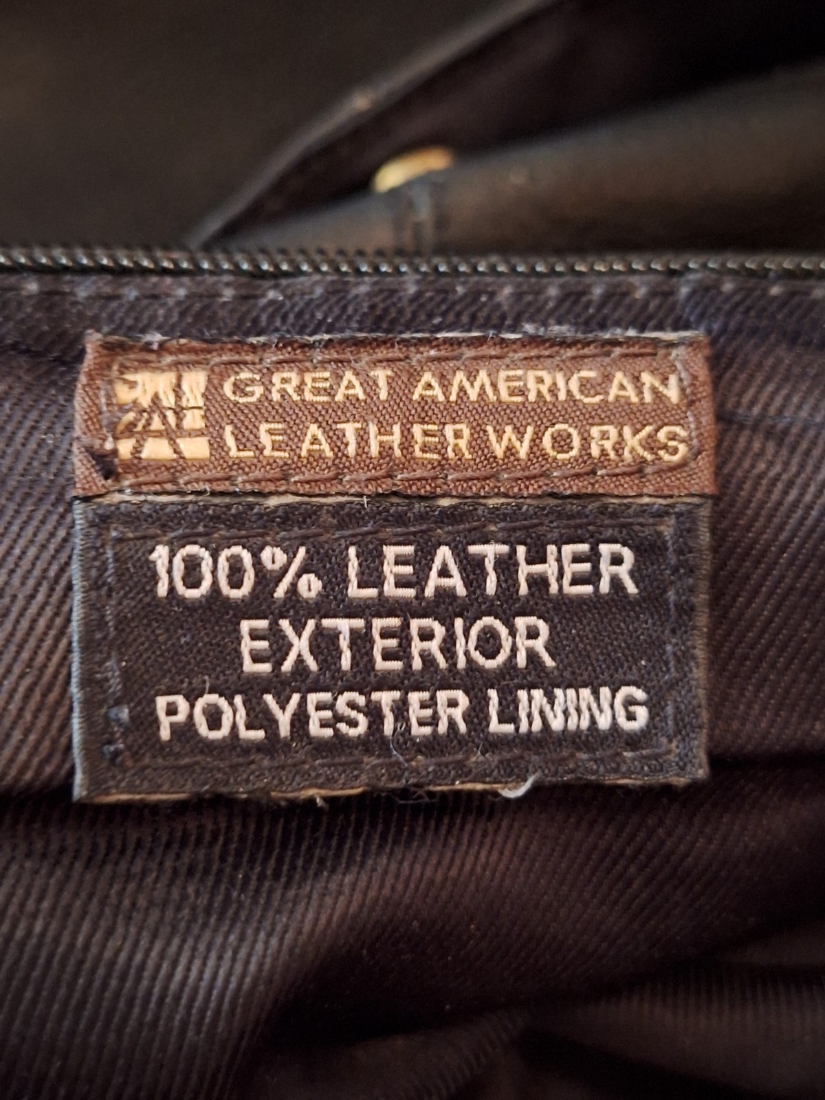 Great American Leather Works Black Shoulder Bag Crossbody Multi Zipper Pocket