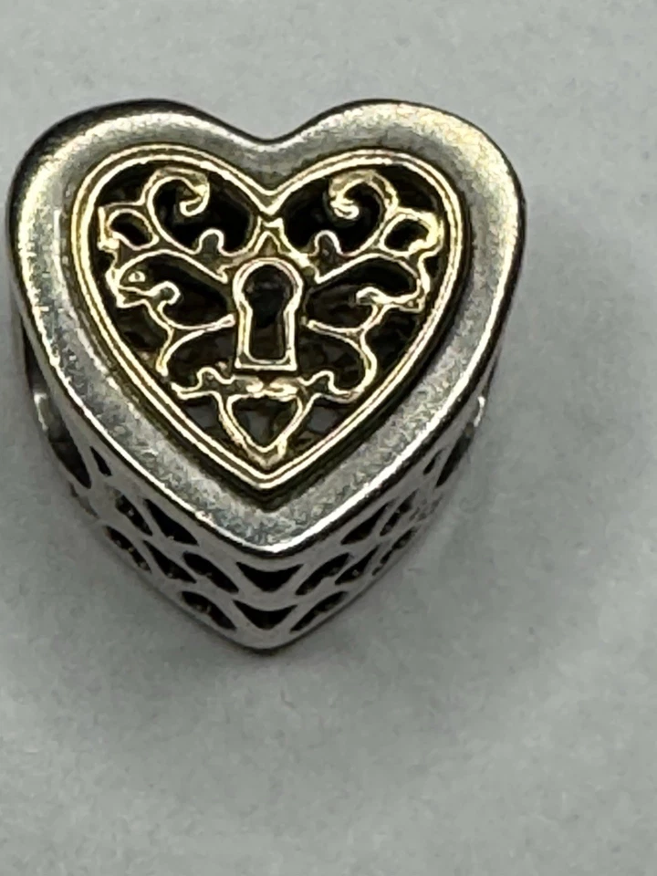 PANDORA Charm Herzensornament 14 K Gold  925 Silber