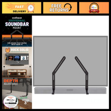 Universal Sound Bar Mounting Brackets - Adjustable Height & Depth for TVs, Compa