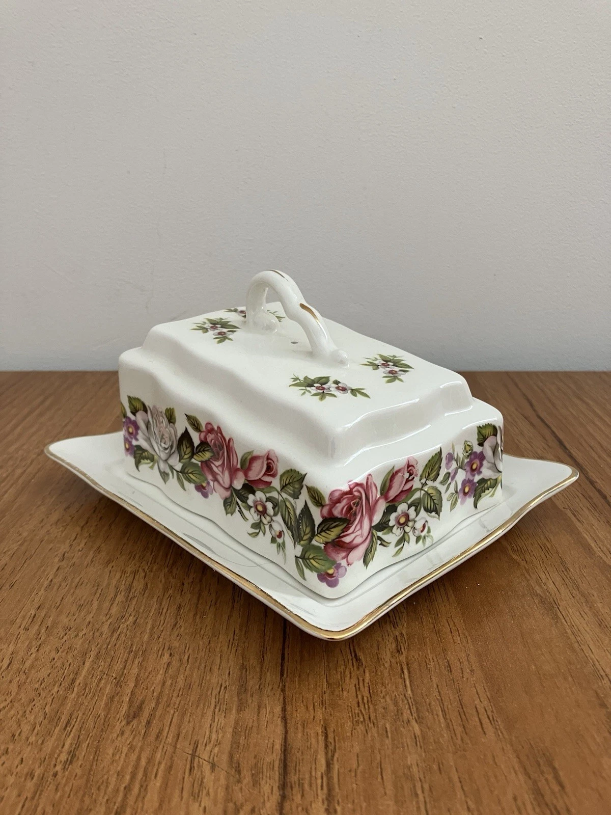 Beautiful Vintage Old Foley James Kent Ltd Butter Dish And Cover