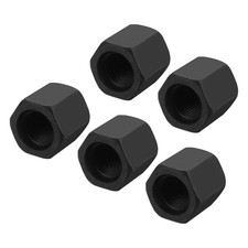 5Pcs M16 x 1.5 Pitch Carbon Steel Hex Coupling Nuts 24mm/ 0.9" Length Black