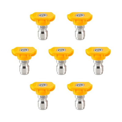 #ad Pressure Washer Tips 15 Degree Nozzle 7 Pack Yellow 1 4 Inch Quick Connect $19.96