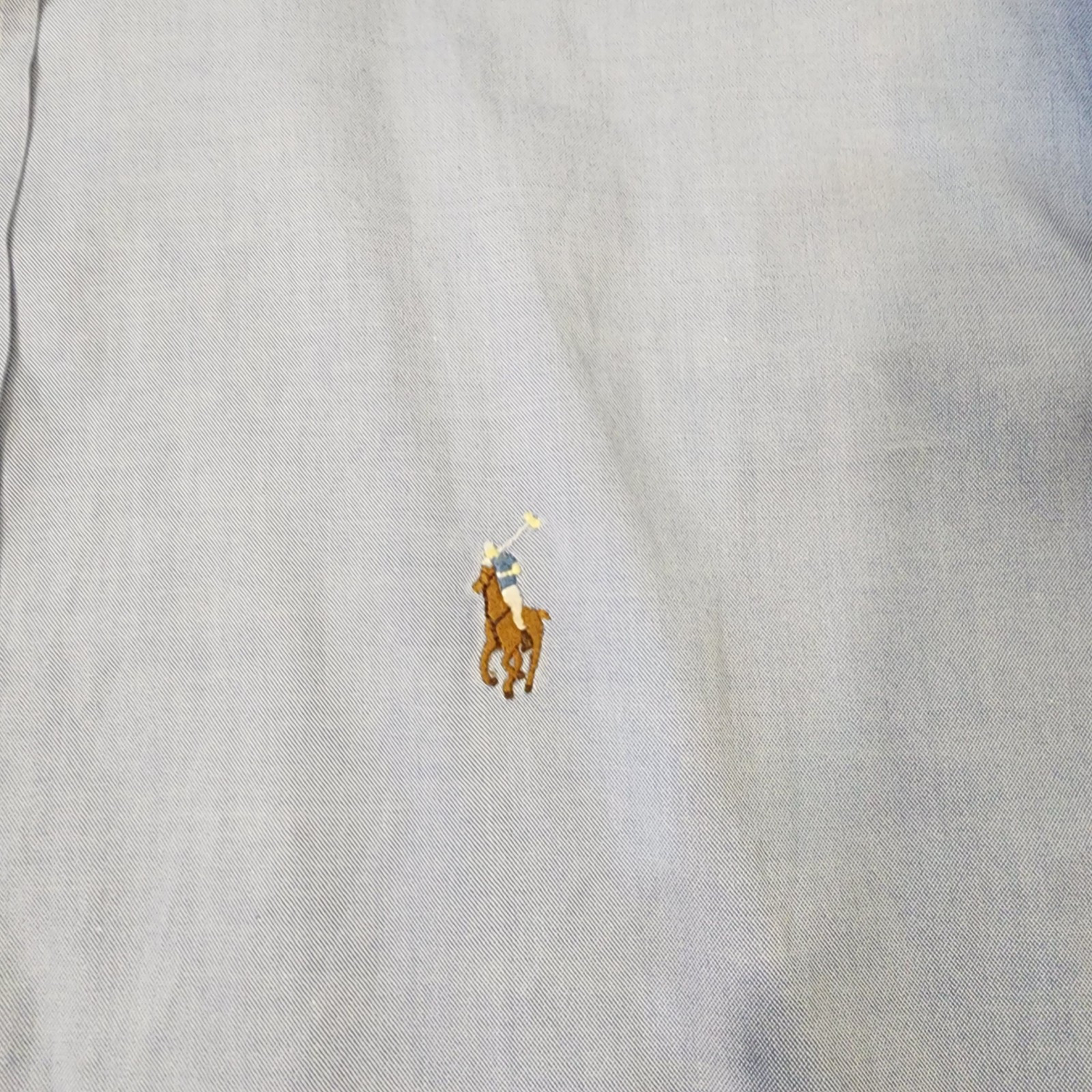 Ralph Lauren camicia uomo 17 34 Yarmouth blu carne pony bottoni manica lunga vintage