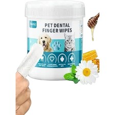 Owerici Pet Dental Finger Wipes   60 PCS   Plaque  Tartar Removal for Dog  cat
