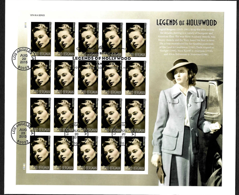 USA Forever 2015: Legends of Hollywood, Ingrid Bergmann, FDC - Bild 1 von 1