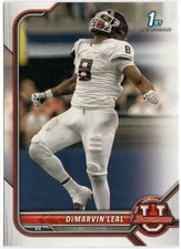 2021-22 Bowman University DeMarvin Leal Rookie Card RC #68 Steelers. rookie card picture